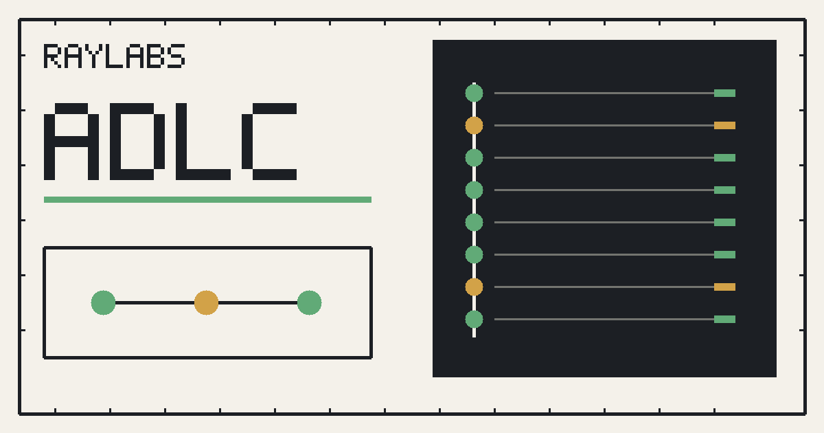 Swiss editorial diagram showing ADLC as a control system with eight example lifecycle gates
