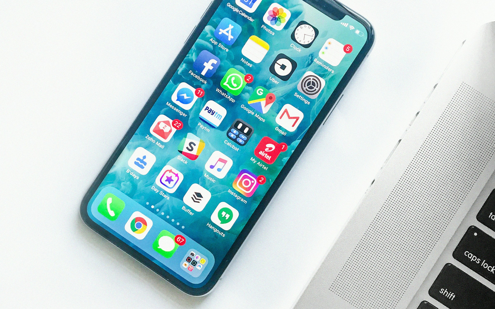 Smartphone shown against a neutral background