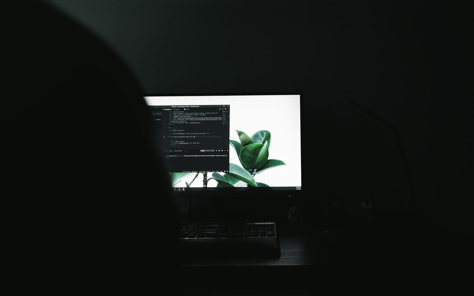 flat screen monitor turned-on